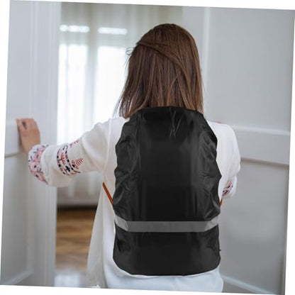 Toyvian Waterproof School Bag Covers Waterproof Bag Covers Light Green Back Oxford Cloth Back Protective Cover - color: Black