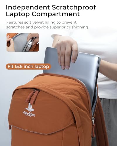 Travel Backpack for Women & Men, Water Resistant 15.6 Inch Laptop Backpack, Lightweight School Bag, Casual Daypack for Commute, College, Travel & Daily Use (Caramel) - color: Caramel