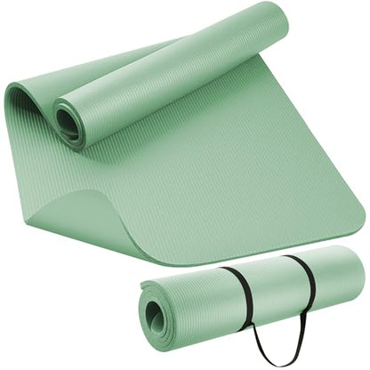 KEEP Extra Thick NBR Yoga Mat for Women & Men, 15mm Thick, 72”x32” Large Exercise Mat with Non-Slip Workout Mat for Yoga, Pilates, Stretching, Meditation – Wide & Cushioned Fitness Mat - color: Green