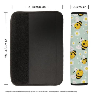Dreaweet Seat Belt Cover Pad Cute Bee Car Accessories Seatbelt Covers for Women Girly Soft Seatbelt Cushion Shoulder Strap Pad for Bag Backpack - color: Bee