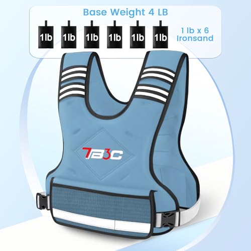TB3C Adjustable Weighted Vest Woman, 4-10/11-20/20-30 LB Weight Vest for Women, Plus Size Womens Weighted Vest - color: Blue, size: 04-10LB