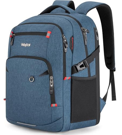40L Expandable Laptop Backpack, Anti-thief Travel Backpack, Airline Approved Business Waterproof Carry on Luggage, Fits 15.6" Laptop for Men Women - color: Blue, size: 15.6 inches