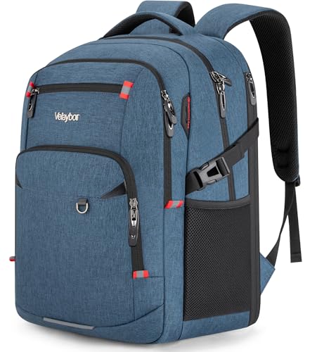 40L Expandable Laptop Backpack, Anti-thief Travel Backpack, Airline Approved Business Waterproof Carry on Luggage, Fits 15.6" Laptop for Men Women - color: Blue, size: 15.6 inches