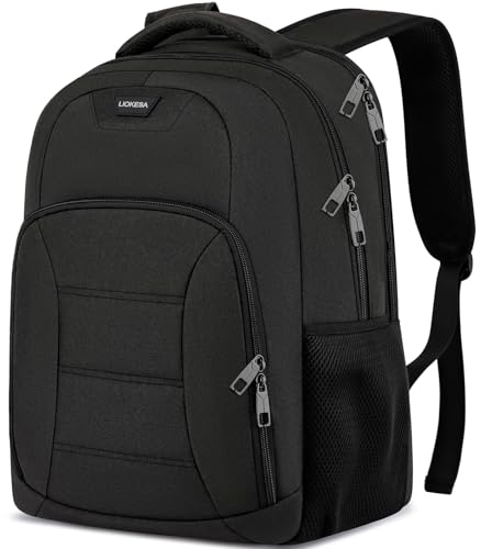 Laptop Backpack for Men, Large School Backpacks for Boys, 17.3 Inch Water Resistant College Students Bookbags, Black - color: Black, size: 17.3 Inch