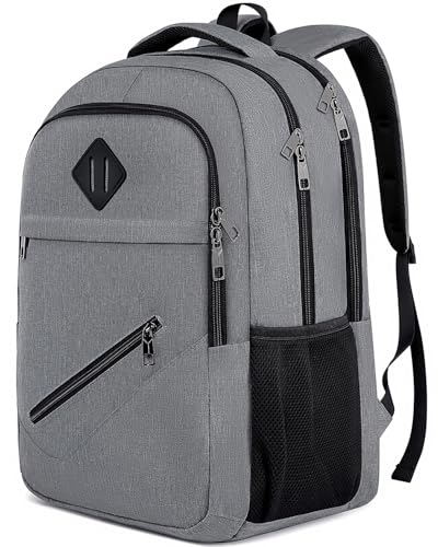 BIKROD Backpack for Men and Women, School Backpacks for Teen Boys & Girls, Student Bookbag Fits 15.6 Inch Laptop, Water Resistant Travel Backpack, Sturdy Anti Theft Computer Bag Gifts - color: Grey, size: 15.6 Inch