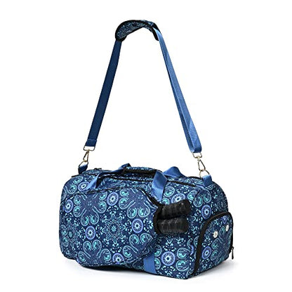 Boulder Bee Pickleball Tote Bag for Women with Paddle Holder - color: Blue-Duffel Bag