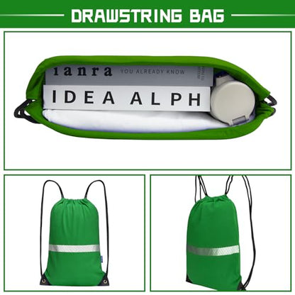 AYKRM Customized Green Drawstring Backpack Bag work Sackpack logo - color: Green-logo