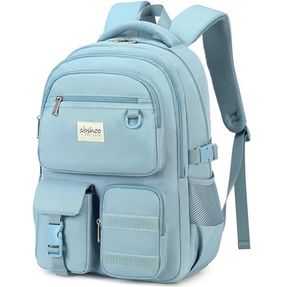abshoo Large Heavy Duty Backpack For School College Bookbag Casual Multi Pocket Travel Backpacks - color: Blue