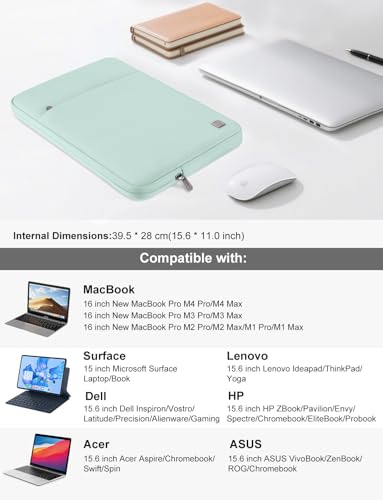 DOMISO Laptop Case Laptop Sleeve Cover for 16 inch MacBook Pro M4/M3/M2/M1 Pro/Max A3403 A3186 A2991 A2780 A2485 A2141,Compatible with 15.6 inch HP Lenovo Dell XPS 16,Mint Green - color: Mint Green, size: 15.6 inch