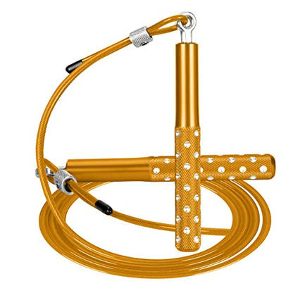 Jump Rope, Wastou Speed Jumping Rope for Training Fitness Exercise, Adjustable Adults Workout Skipping Rope for Men, Women, Kids, Girls - color: Yellow
