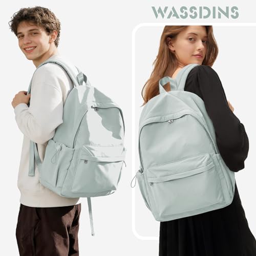 Backpack for School Women Girls, Waterproof Bookbag Cute High School Backpack for Men Teen Boys, Lightweight Travel College Backpacks Mochilas Escolares para Casual Daypack Rucksack - color: Light Green