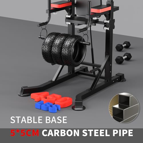 K KINGKANG Pull Ups Dip Station, Power Tower for Home Gym Fitness Exercise - color: Black Grey