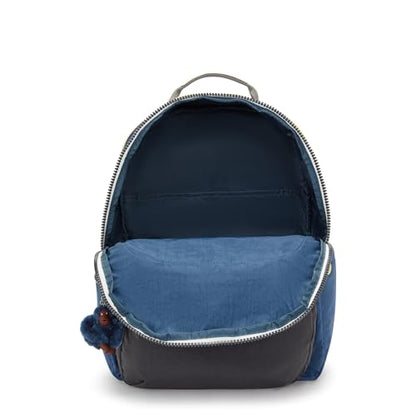 Kipling Women's Seoul Extra Large 17" Laptop Backpack, Durable, Roomy with Padded Shoulder Straps, Built-In Protective Sleeve - color: Fantasy Blue Block, size: 13.5''L x 17.75''H x 9''D