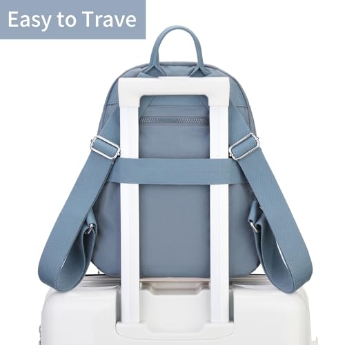 Tanweibago Mini Nylon Women Backpacks,11L Small Ladies backpacks Casual Lightweight Women Shopping Travel Daypack (Light Blue) - color: Light Blue