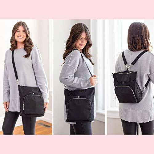 Sugar Medical Women’s Diabetes Backpack Purse with travel organizer for medications, insulin, glucose meter, insulin pens, epi-pen, includes insulated pouch to help keep medications cool. (Onyx)