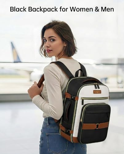 Taygeer Frontier Airlines Personal Item Bag 18x14x8, Carry on Backpack 40L | Underseat Travel Backpack for Women & Men with Makeup Compartment & Wet Bag, Fits Spirit Frontier Allegiant, Black Brown - color: Black