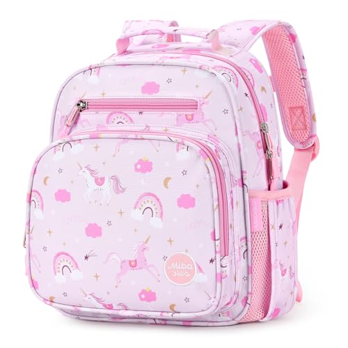 mibasies Toddler Backpacks for Girls 2-4: Little Kid Bookbag for Preschool Prek Daycare - Unicorn Pink - color: Unicorn Pink, style: Toddler-12"h(not Fit Folder)
