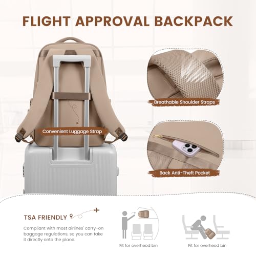 GOLF SUPAGS Lunch Backpack 16 Inch Laptop Backpack with Insulated Cooler Lunch Box Food Bag for College Work Camping Picnics (Champagne) - color: Champagne