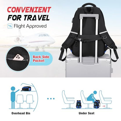 Bevalsa Backpack for School Boys, Cool Luminous Gamer Boys Schoolbag with Lunch Box & Pencil Case Set for Kids Teens Elementary Middle School, Bookbag Glow In The Dark(Blue Astronaut Backpack) - color: Blue Astronaut, style: Backpack