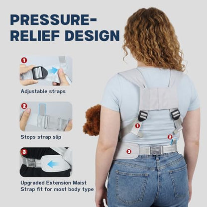 Dog Sling Carrier for Small Dogs with Bottom Support, Adjustable Pet Front Dog Carrier-Padded Straps Reducing Back Neck Pain, Anti-Anxiety Backpack for Travel Hiking Camping, Hands Free (Grey,S)