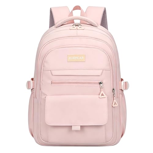 School backpack for Girls, Aesthetic Backpack for Women Cute Bookbag Preppy College (Pink) - color: Pink