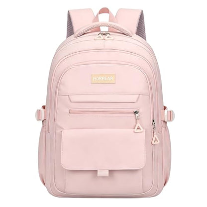 School backpack for Girls, Aesthetic Backpack for Women Cute Bookbag Preppy College (Pink) - color: Pink