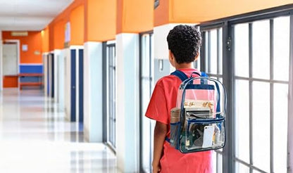 Trail maker Clear Backpack Heavy Duty with Padded Straps, Side Pockets for Kids, Boys, Girls, School, Stadium Approved Events - color: Blue