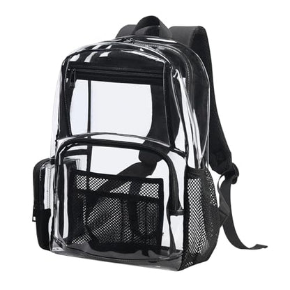 16" Clear Backpack for School – Heavy Duty Transparent Bookbag for Boys, Girls, Men Kids & Adults - size: Large