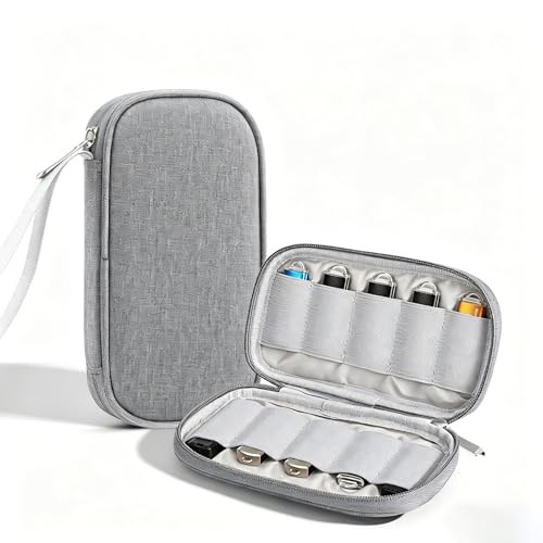 BUBM 10 Slots USB Flash Drive Case,Cloth Thumb Drive Organizer, Portable U Disk Storage Holder, Electronic Accessories Carrying Pouch for USB Drives,Gray - color: Gray, size: 10 Slots
