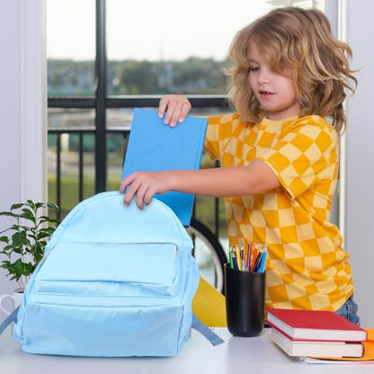 1 Piece Nylon Backpack Kids School Backpack for Toddler Girls Boys Plain Waterproof Preppy Bookbags Travel for Student (Blue) - color: Blue