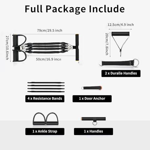 Multifunction Tension Rope, 2 Tubes Stretch Yoga Pedal Tension Strap, Adjustable Resistance, Tension Rope Fitness Equipment - color: Black