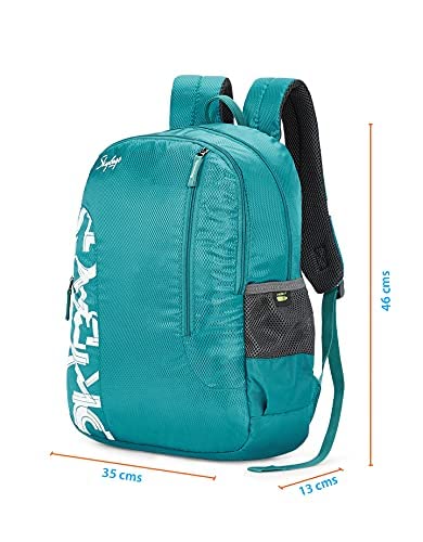 Skybags Casual Backpack 28L, 2 Main Compartments, Bottle Pocket, Front Pocket, Padded Shoulder Strap, Sea Green, One Size