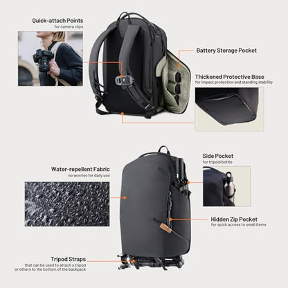 PGYTECH OneGo Lite Camera Backpack 22L Lightweight Camera Bag Black - color: Black, size: 22 L