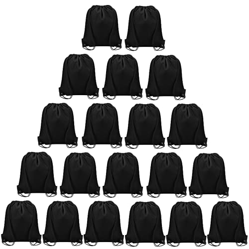 Vorspack 100 Pcs Drawstring Bags Bulk - Lightweight Drawstring Backpack, Cinch Bag for Party Sport Gym Trip Gift - Black - color: Black