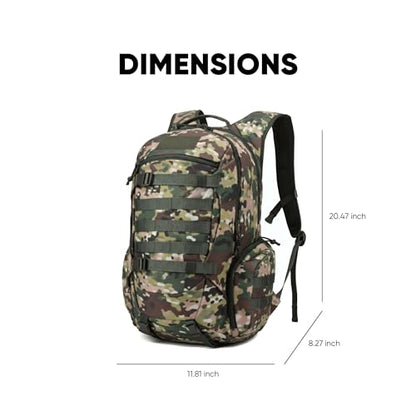 35L Tactical Backpack for Men, MOLLE Military Bug Out Bag, Waterproof Rucksack for Hiking with Hydration Port CP - color: Cp