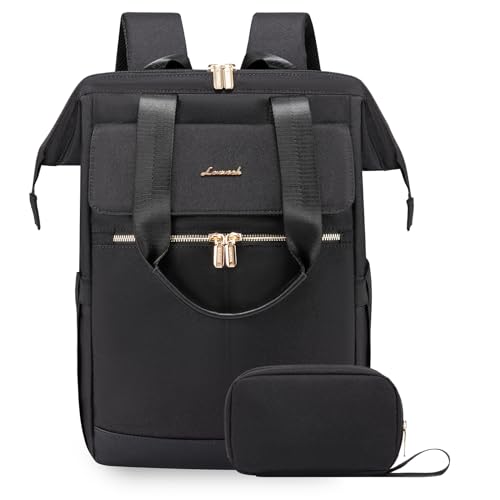 LOVEVOOK 17.3 Inch Laptop Backpack for Women, Large Capacity Travel Backpack with Organizer Bag, Waterproof Carry on Backpack Work Bag with USB Port, Teacher Nurse Backpack Purse, 2PCS, Black - color: Black, size: 17.3" - 2pcs