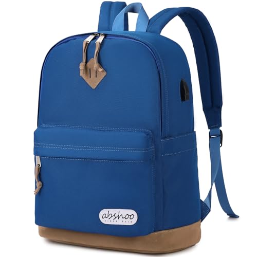 abshoo Basic Students Backpack For School Middle High School Water Resistant College Bookbag Travel Daypack (Klein Blue) - color: Klein Blue