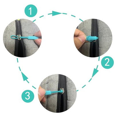120Pcs Zipper Extension Replacement Pulls Replacement Zipper Tabs for Backpacks Luggage Jacket Repair Kit, 12 Colors