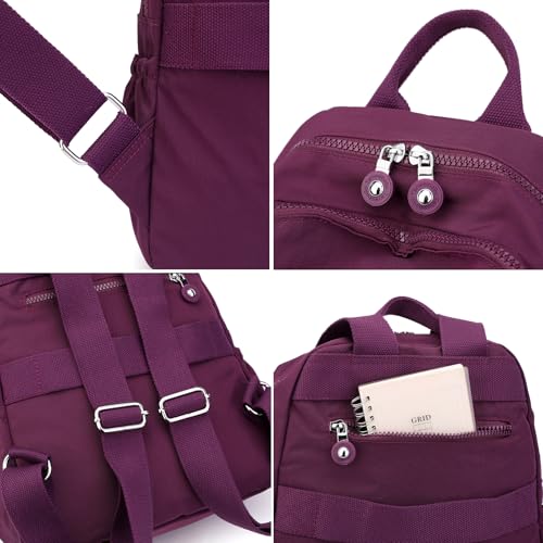 Tanweibago Mini Nylon Women Backpacks,11L Small Ladies backpacks Casual Lightweight Women Shopping Travel Daypack (Purple) - color: Purple