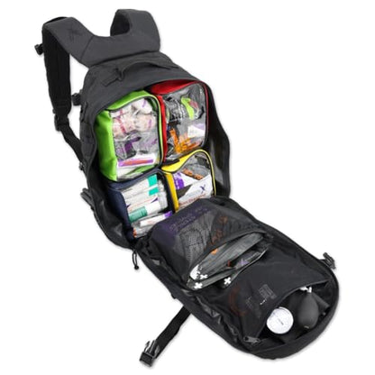 Lightning X Stocked Modular Trauma & Bleeding First Aid Responder Medical Backpack + Kit - Black - color: Black