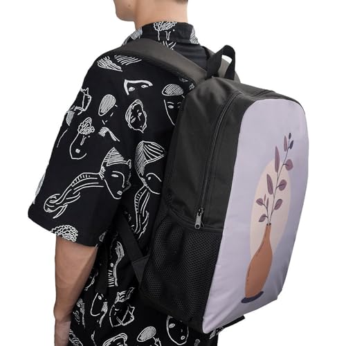 Travel Laptop Backpack Slim Durable Lightweight Back Pack Cute A Brown Vase Small Backpack For Women Men - color: A Brown Vase