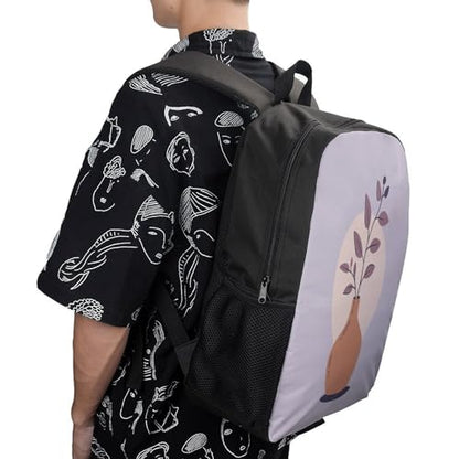 Travel Laptop Backpack Slim Durable Lightweight Back Pack Cute A Brown Vase Small Backpack For Women Men - color: A Brown Vase