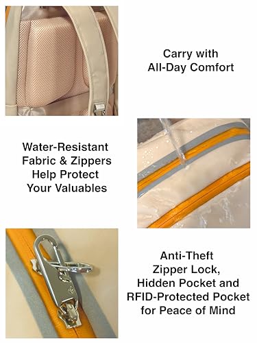 Lumos Laptop Backpack – Luxury Stylish Slim 20L Laptop Backpack for Work, Business, Travel – Ergonomic Comfort, Anti-Theft, Water Resistant, Reflective, Fits 16" Laptop, Gift for Women & Men
