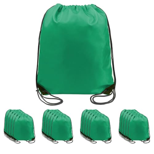 BeeGreen Christmas Green 20 pieces Drawstring Backpack Bags Cinch Bags Bulk Heavy Duty Gift Wrap Bags Machine Washable Lightweight Sackpack Outdoor Sport Bags for Women Men - color: Black