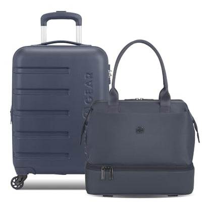 SWISSGEAR Signature Hardside Expandable Carry-On Spinner & Mini Weekender Tote Set, ABS Construction, TSA-Friendly Lock, Navy, 2-Piece Set (19-Inch/Mini Weekender Tote) - color: Navy, size: 2-Piece Set (Mini Weekender/19")