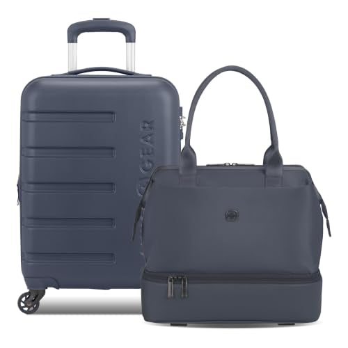SWISSGEAR Signature Hardside Expandable Carry-On Spinner & Mini Weekender Tote Set, ABS Construction, TSA-Friendly Lock, Navy, 2-Piece Set (19-Inch/Mini Weekender Tote) - color: Navy, size: 2-Piece Set (Mini Weekender/19")