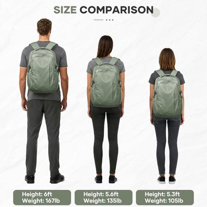 suwasp Large Travel Backpack for Women Men Mochila Airline Approved Carry On Personal Item Backpack Bag Frontier Airlines Personal Item Travel Bag Flight Approved Luggage Backpack - Green - color: Grey Green, size: Large