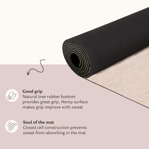 Shakti Warrior Pro Hemp Mat - Artist Designed, Premium Printed Eco-Friendly Non-Slip mat, Great for Regular & Hot Yoga, Pilates, Workouts 72 inch x 24 inch x 3mm Thick - color: Elephant