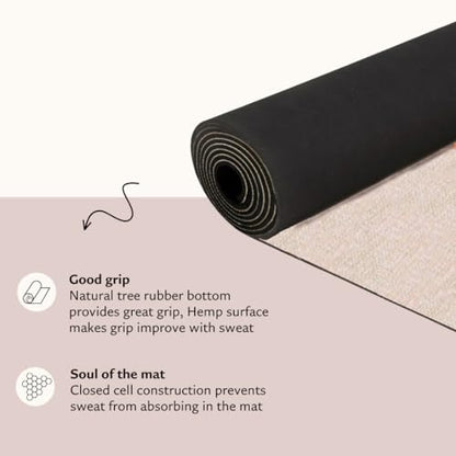 Shakti Warrior Pro Hemp Mat - Artist Designed, Premium Printed Eco-Friendly Non-Slip mat, Great for Regular & Hot Yoga, Pilates, Workouts 72 inch x 24 inch x 3mm Thick - color: Elephant
