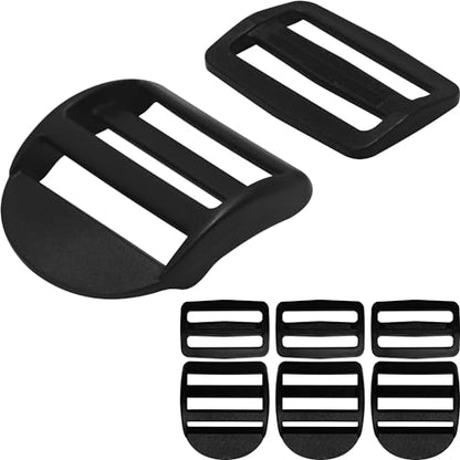 LASIGHT 4 Pack Slider Ladder Lock Buckle and Tri-glide Slide for 3/4", 1", 1-1/4", 1-1/2", 2" Webbing Strap - style: Fit 2" Webbing